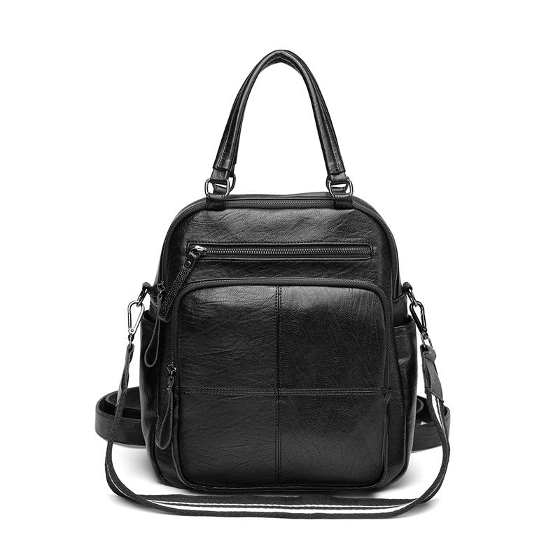 Women's Fashion Korean Soft Leather Large Capacity Backpacks