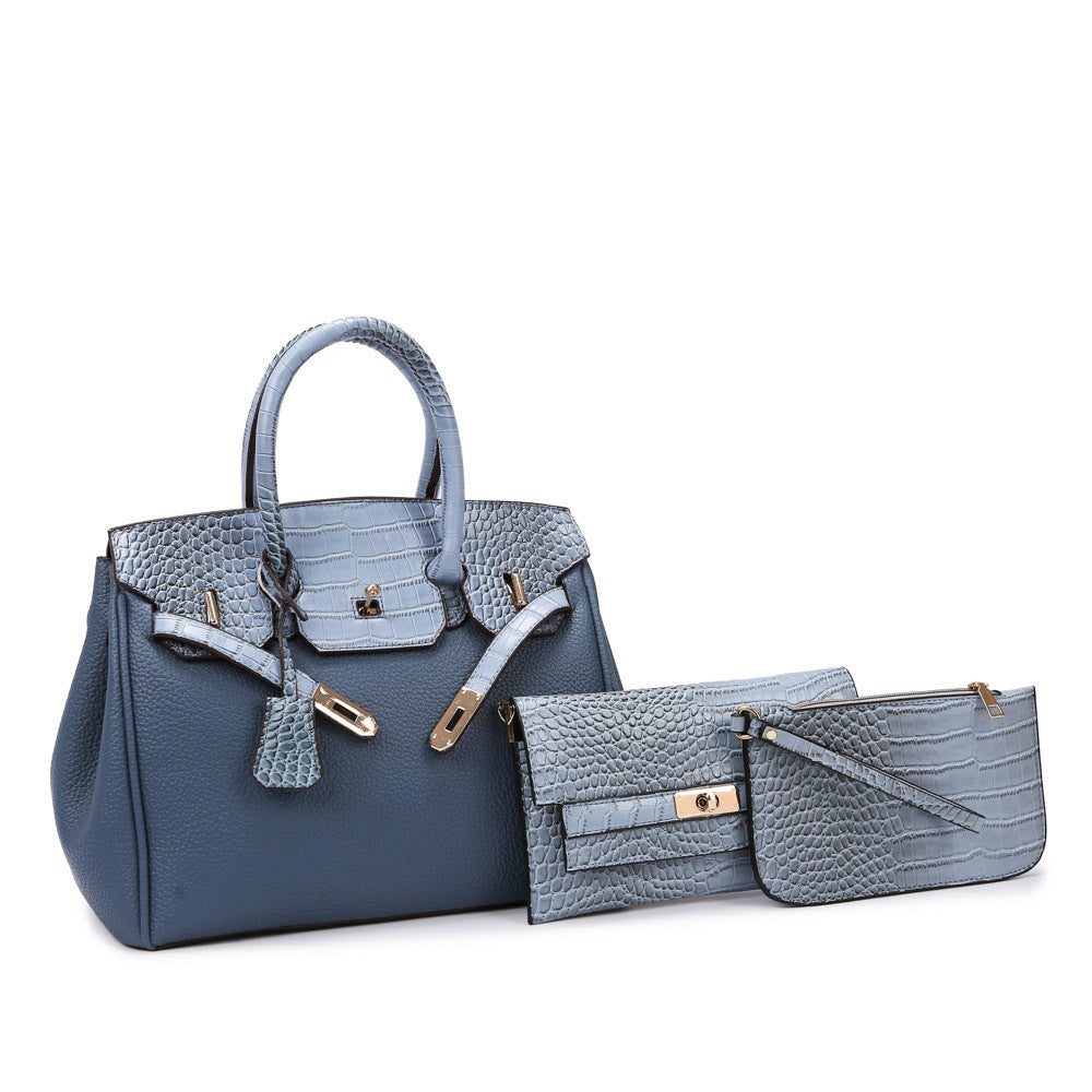 Women's Commuting Fashion Female Crocodile Pattern Stitching Shoulder Bags