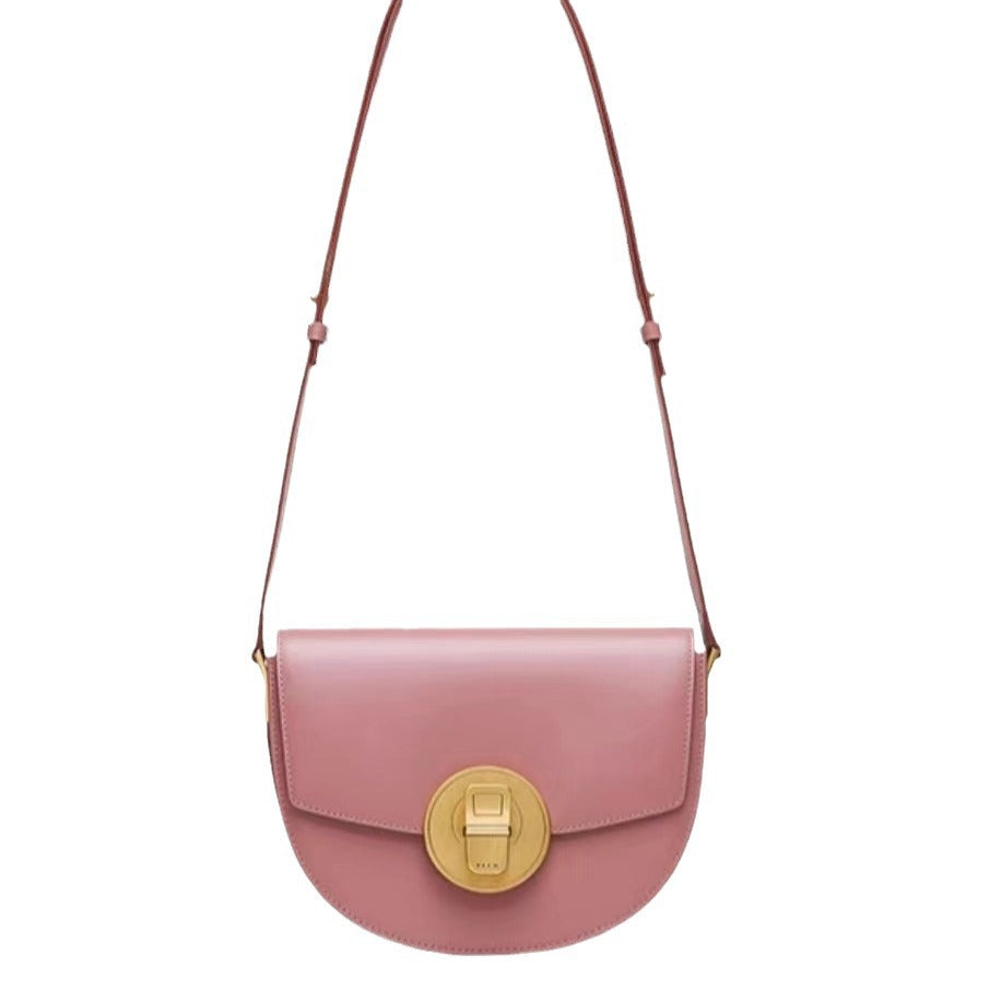 Cans Series Large Saddle Genuine Leather Crossbody Bags