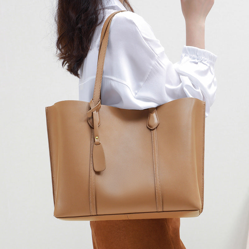 Women's Summer Capacity Genuine Leather High Sense Tote Bags