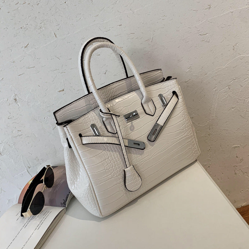 Women's New Crocodile Pattern Fashion Kelly Shoulder Bags