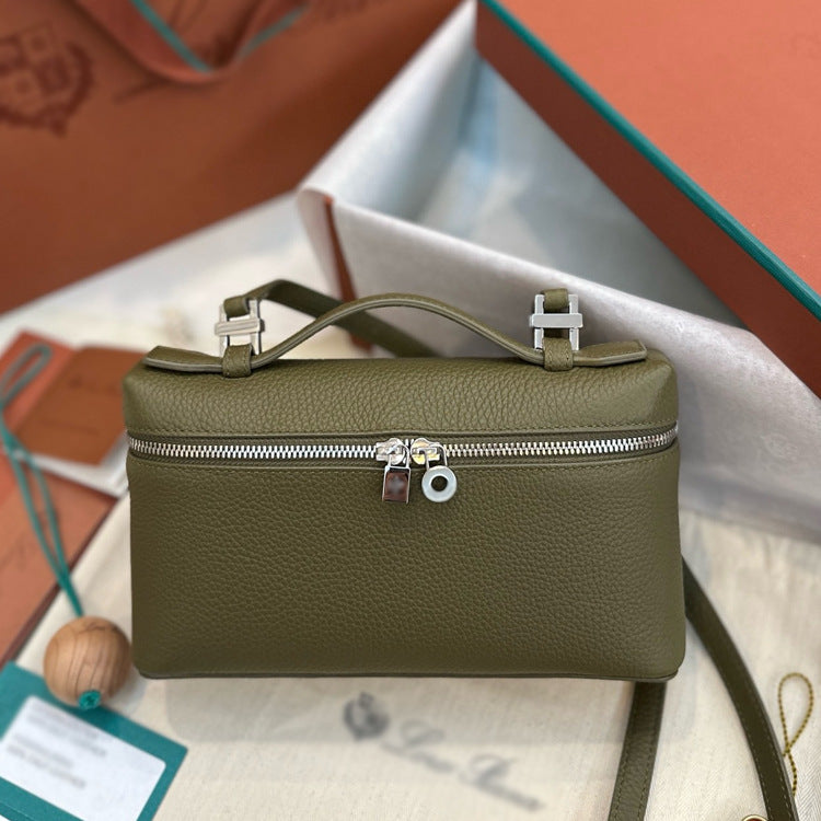 Women's Leather Lunch Box Genuine Pattern First Crossbody Bags
