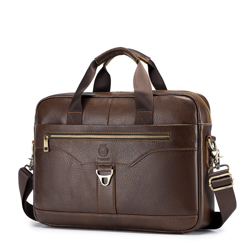 Men's First Layer Cowhide Genuine Leather Portable Men's Briefcases