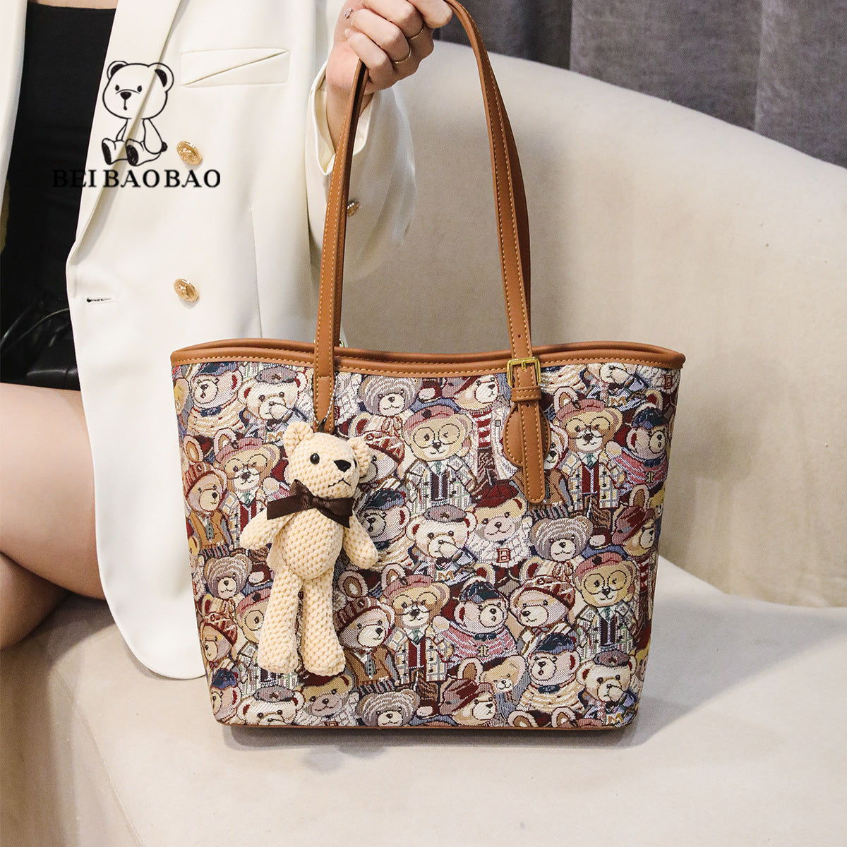 Women's Popular Source Bear Versatile Fashion Tote Bags