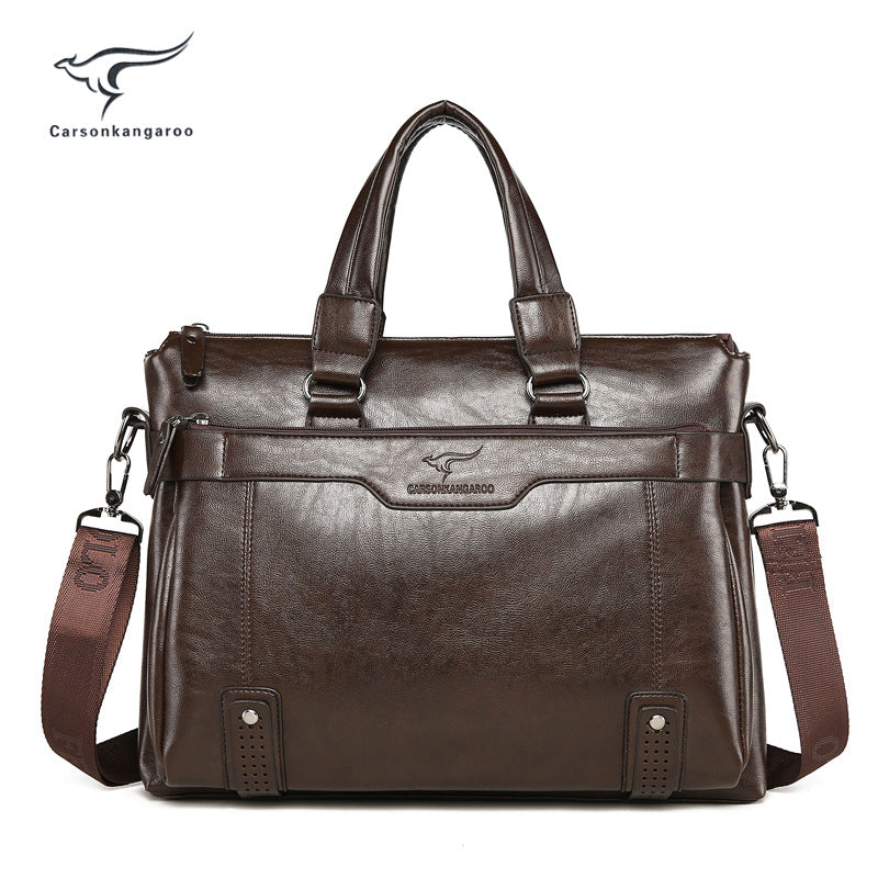Men's Kangaroo Leather Business Horizontal Vertical Cowhide Men's Shoulder Bags