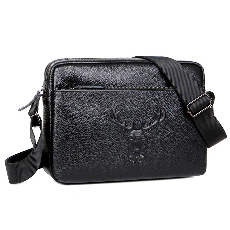 Men's Genuine Leather Elk Horizontal First Layer Bags