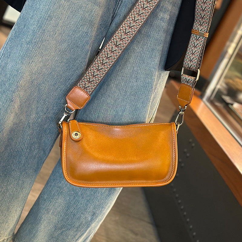 Women's Genuine Leather Summer Soft Cowhide Simple Crossbody Bags