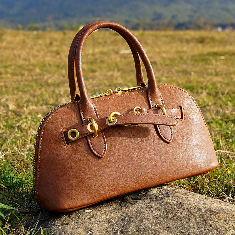 Women's Niche High Sense Genuine Leather Portable Shell Crossbody Bags