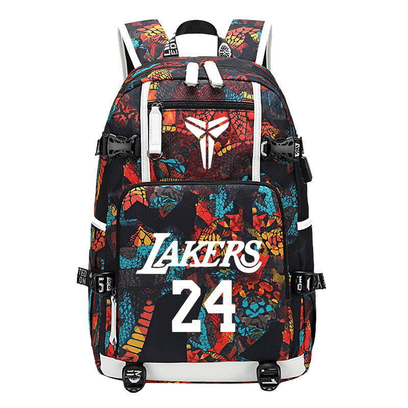 Men's Black Mamba Basketball Thermal Transfer Printing Backpacks