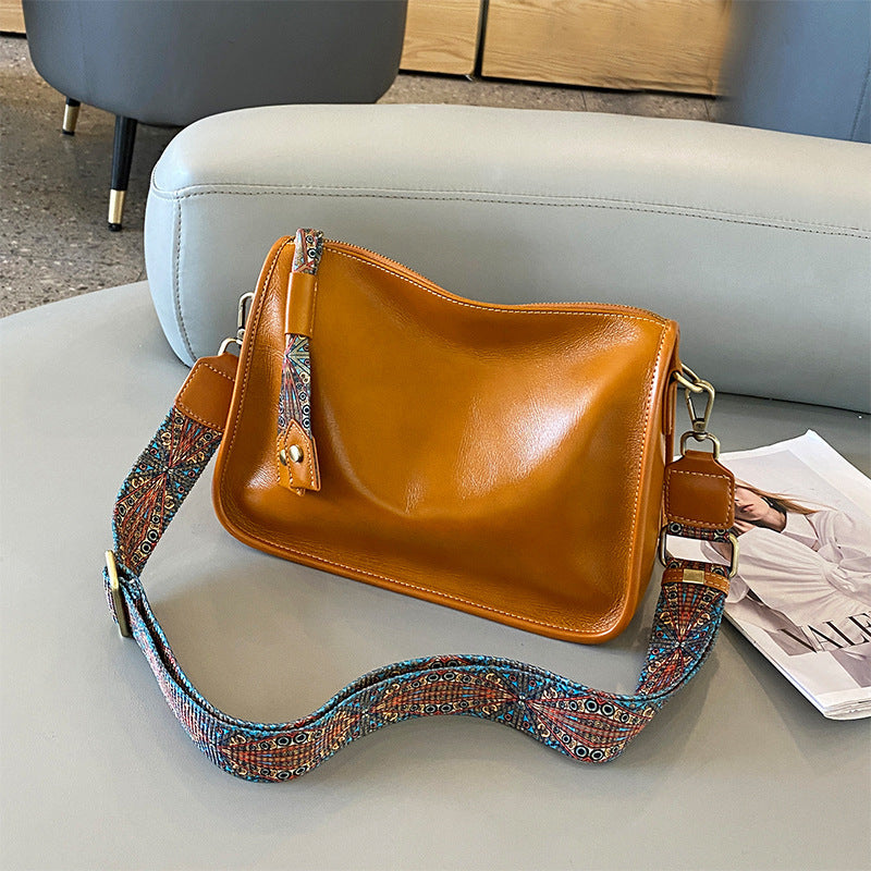 Women's Genuine Leather Large Capacity Retro Elegant Small Square Bags