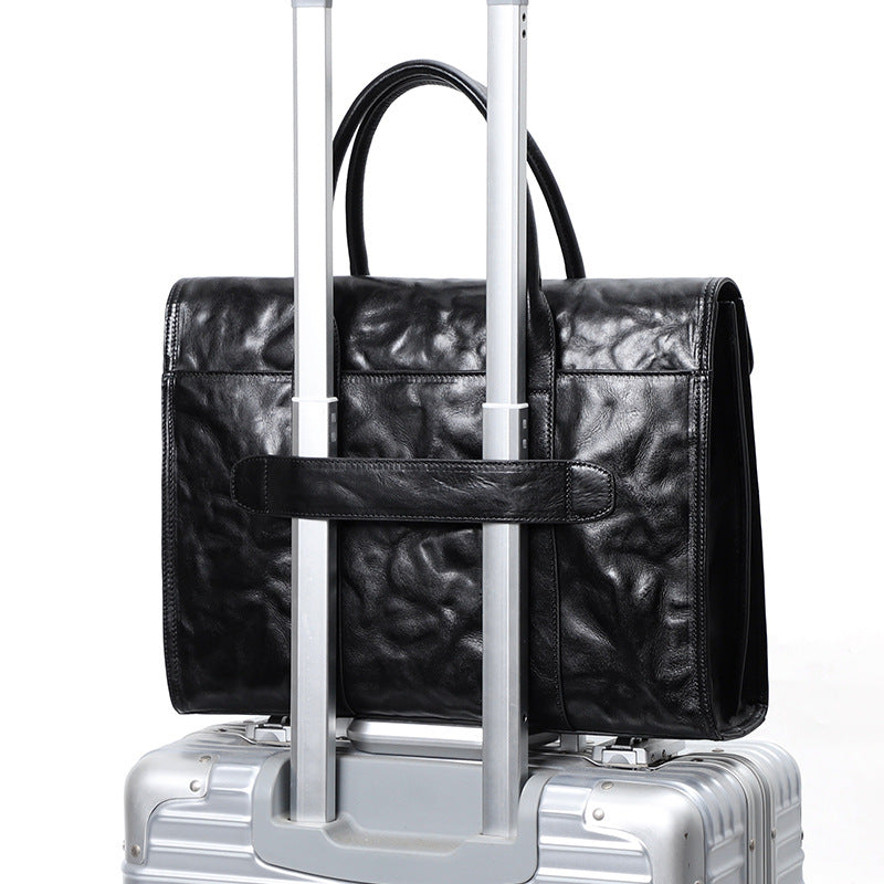 Men's Live Broadcast First Layer Cowhide Hand Men's Briefcases