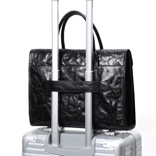 Men's Live Broadcast First Layer Cowhide Hand Men's Briefcases