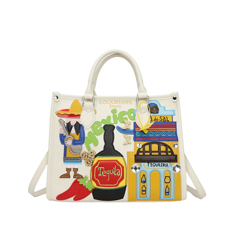 Women's Large Capacity Retro Portable Niche Embroidered Crossbody Bags