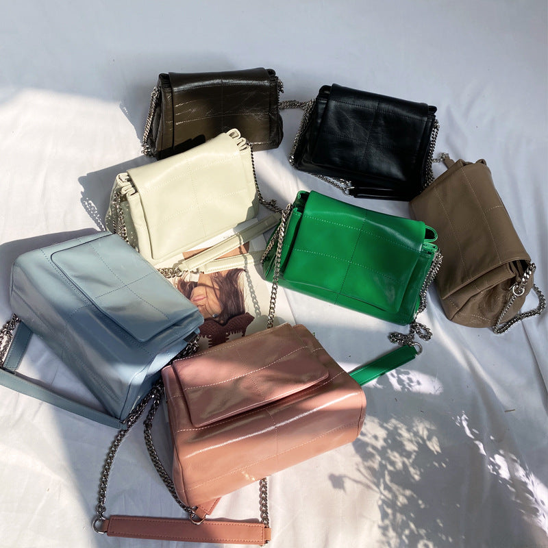 Women's Simple Fashion Korean Style Rhombus Chain Shoulder Bags
