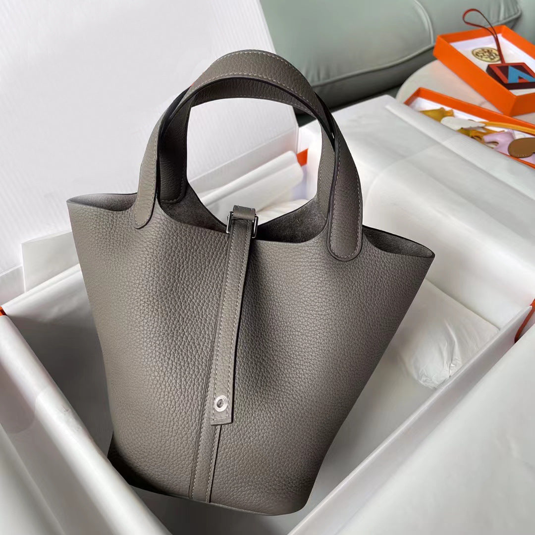 Women's First Layer Litchi Pattern Genuine Leather Bags