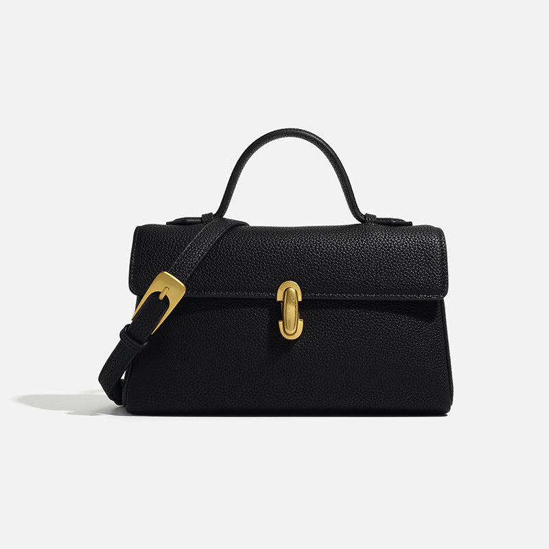 Advanced Texture Lychee Pattern Simple Commute Handbags