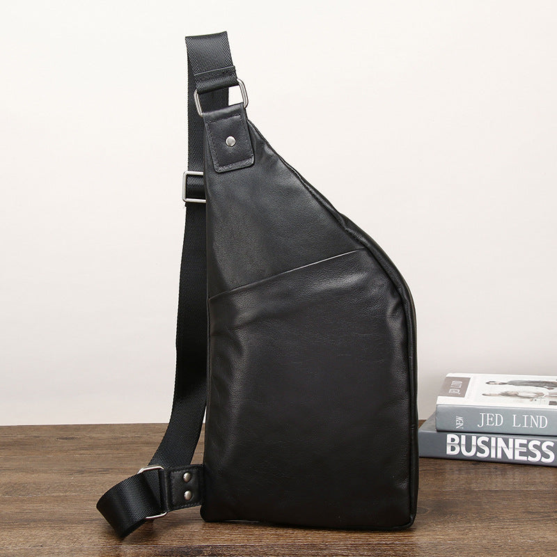 Men's Leather Fashion Cowhide Large Capacity High-grade Men's Chest Bags
