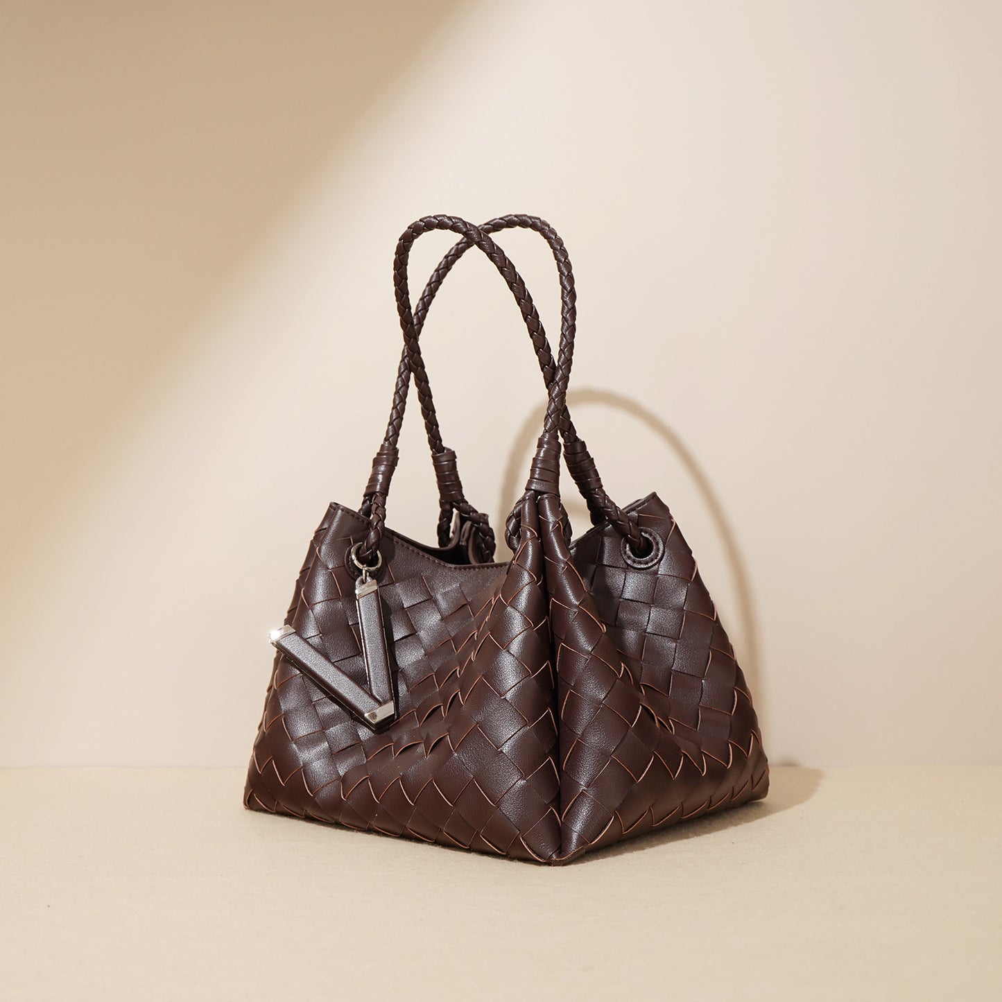 Women's Parachute Cowhide Woven Portable Vegetable Basket Bags