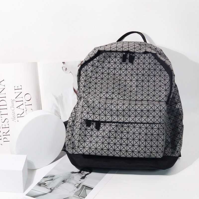 Silicone Fashion Large Capacity Unisex Rhombus Backpacks