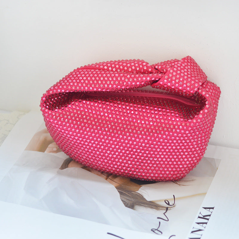 Unique Niche Talk Diamond Knotted Dumpling Emerald Handbags