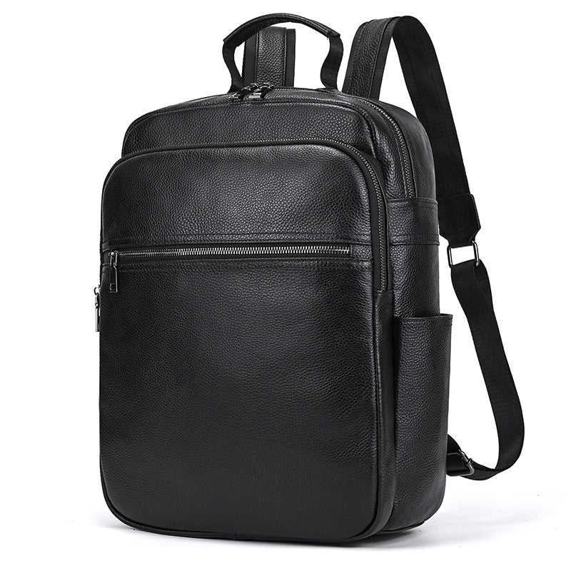 Elegant Men's Fashion Leather Cowhide Commuter Backpacks