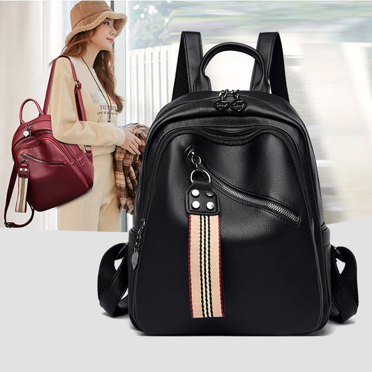 Women's Fashion Korean Style Individual Soft Leather Backpacks