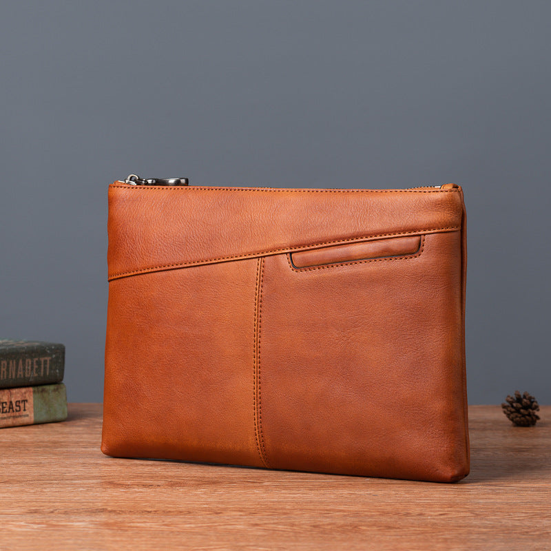 Men's Layer Tree Height Vegetable Tanning Leather Men's Handbags