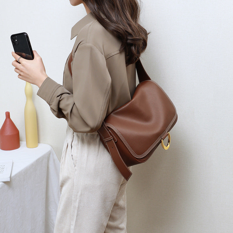 Women's Luxury Large Capacity Versatile Underarm Genuine Shoulder Bags
