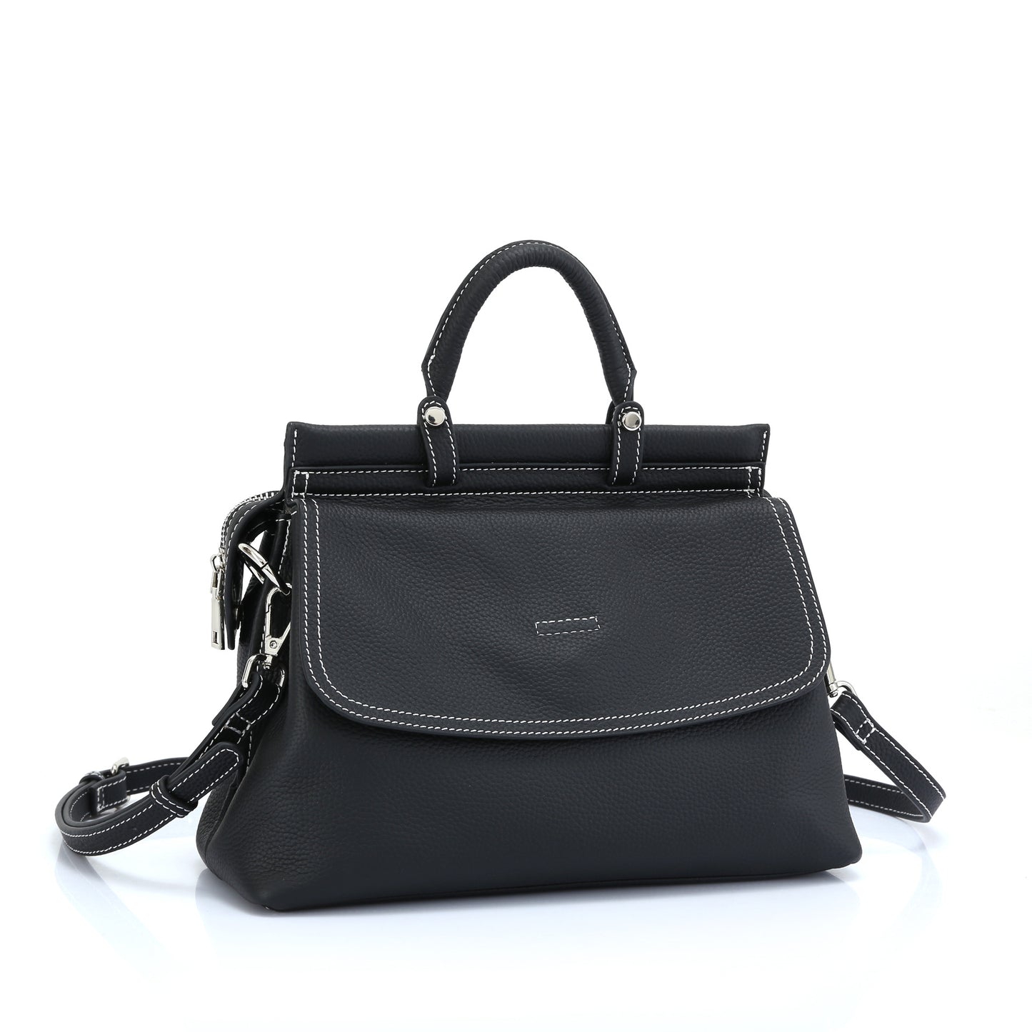 Women's First Layer Cowhide Oblique Simple High-grade Car White Handbags
