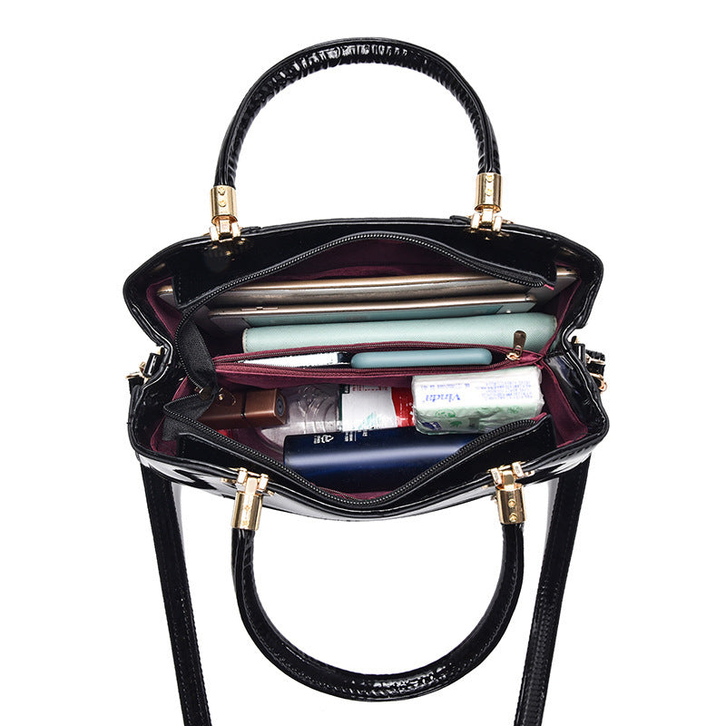 Women's Fei Zi Boston Elegant Patent Leather Bags