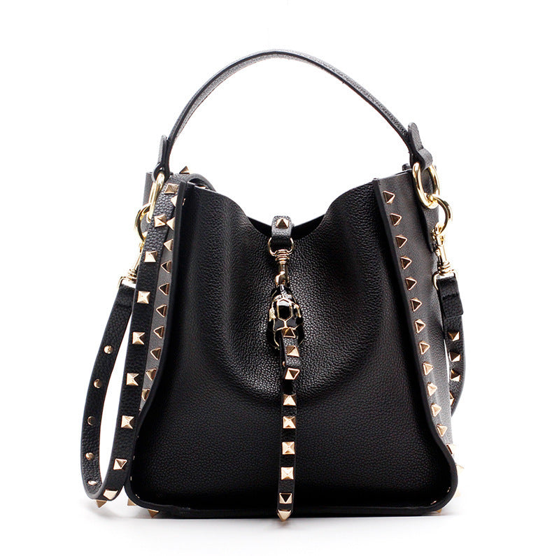 Women's Attractive Genuine Leather Litchi Pattern Shoulder Bags