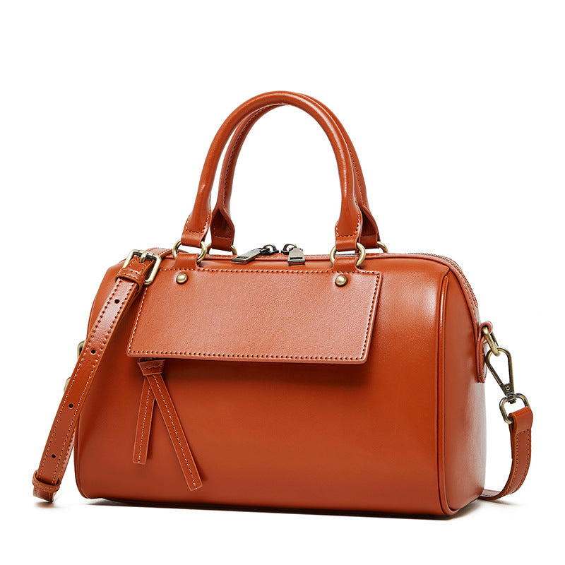 Women's Winter Genuine Leather Boston Pillow Fashion Crossbody Bags