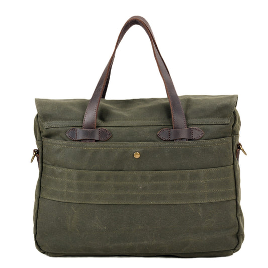 Men's Retro Soft Oil Wax Canvas Business Men's Briefcases