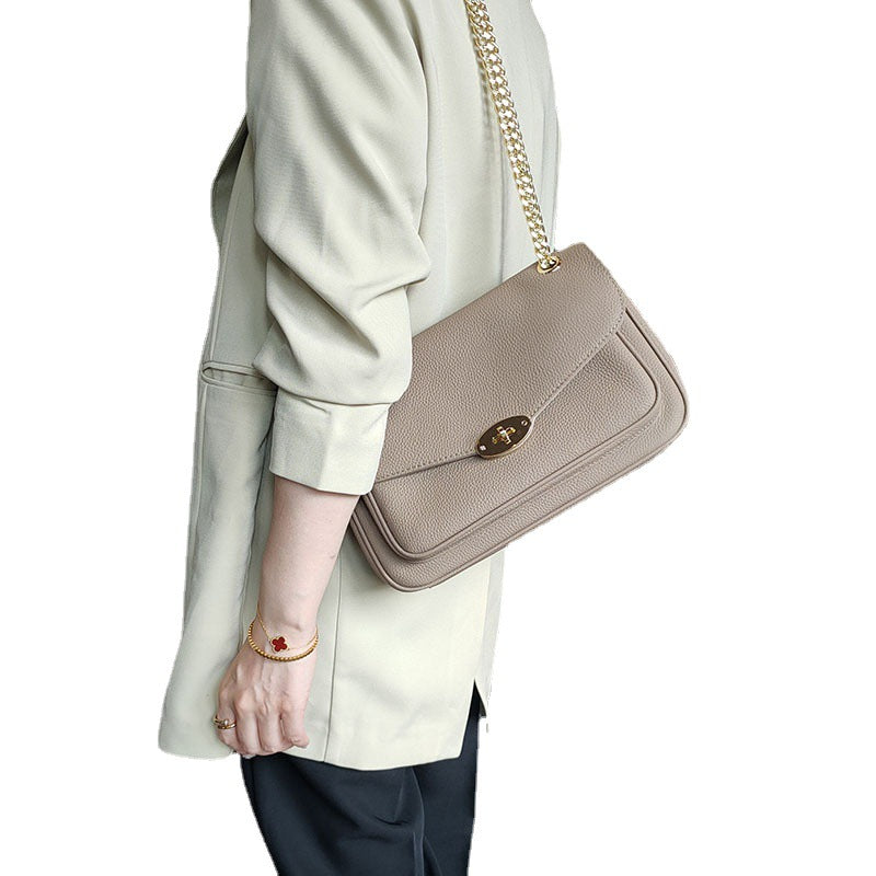 Chain Underarm Soft Leather Simple Commuter Shoulder Bags
