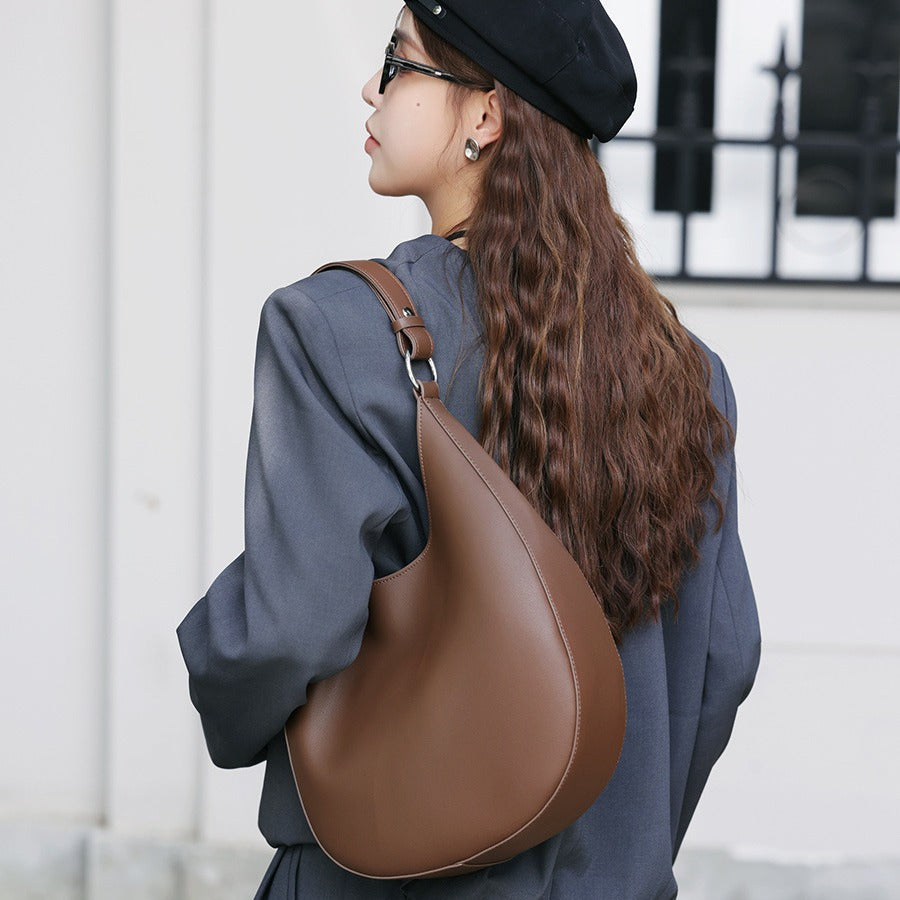Women's Underarm Genuine Leather Design Selenodont Fashion Tote Bags
