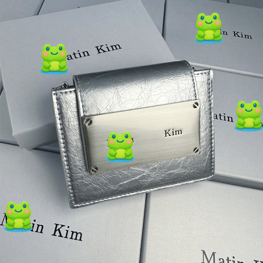 Women's Chain Genuine Leather Mini Waste Earphone Coin Purses