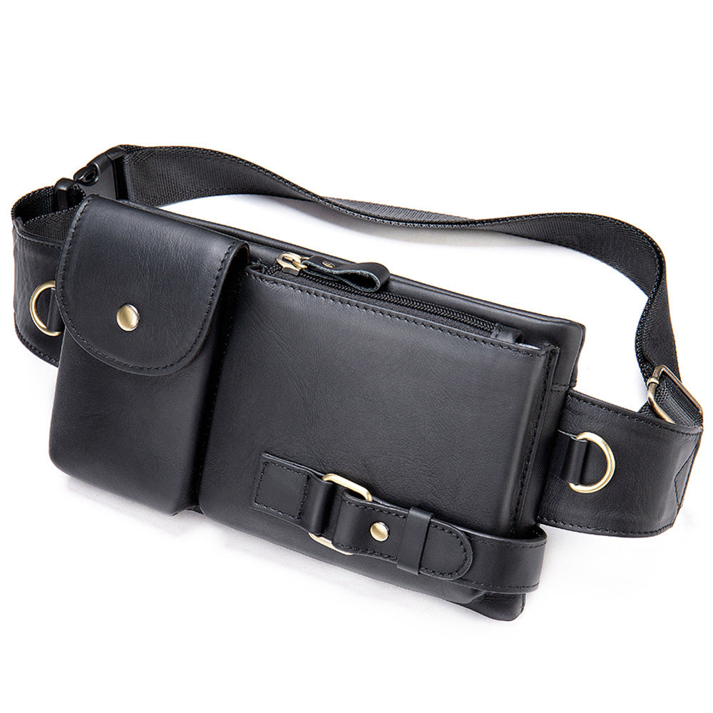 Men's Leather Close-fitting Multifunctional Mobile Wear Pouch Men's Waist Packs