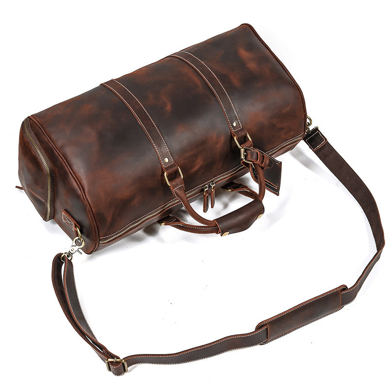 Men's Crazy Horse Leather Vintage First Layer Cowhide Luggage