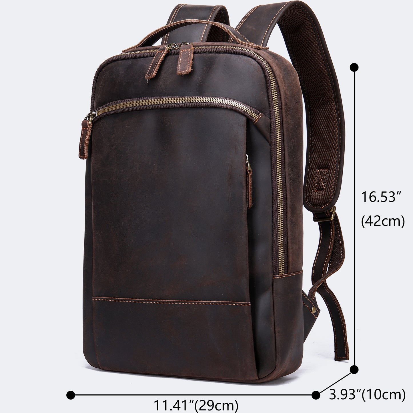 Men's Retro Crazy Horse Large Capacity Inch Backpacks