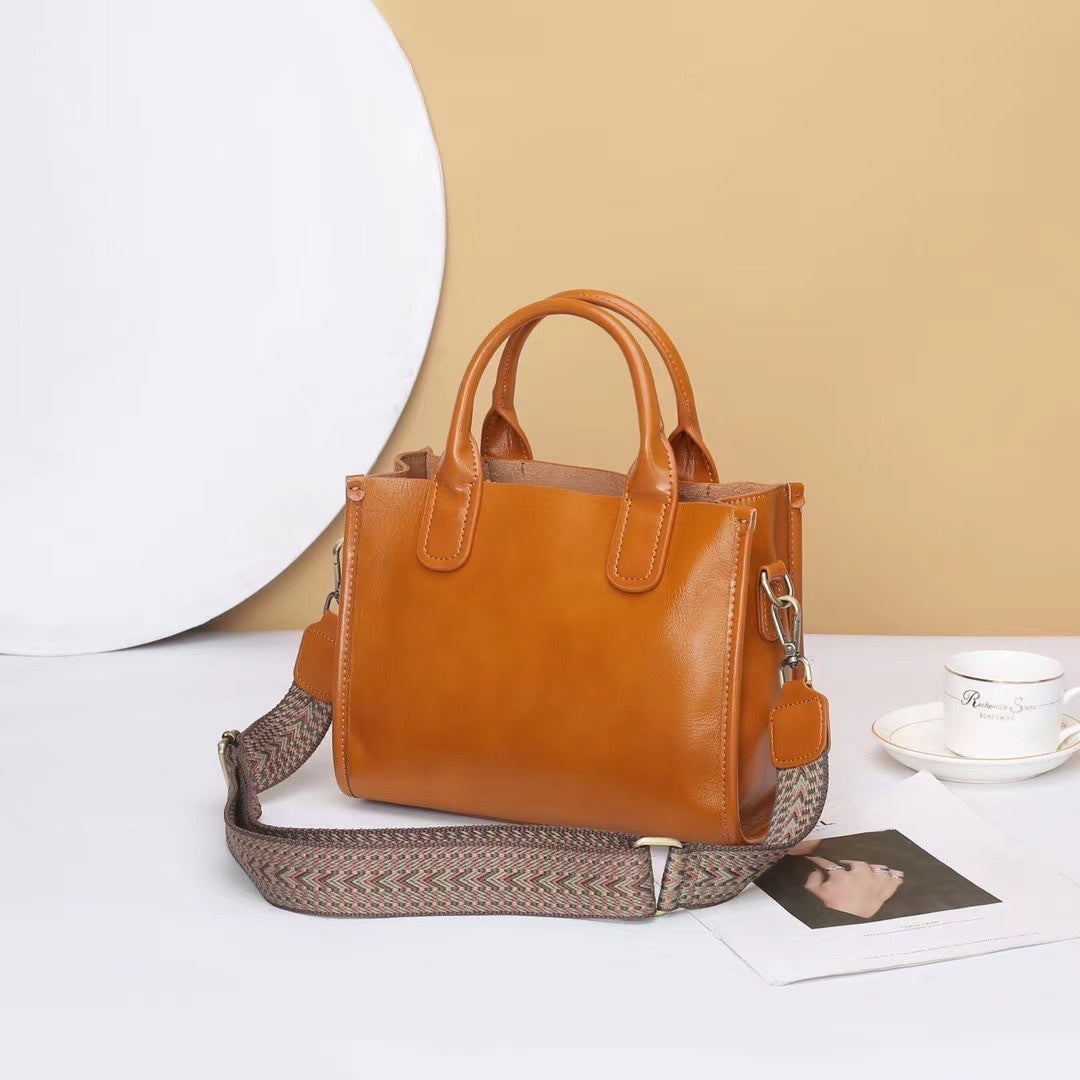Women's Big Genuine Leather Retro Computer High Bags
