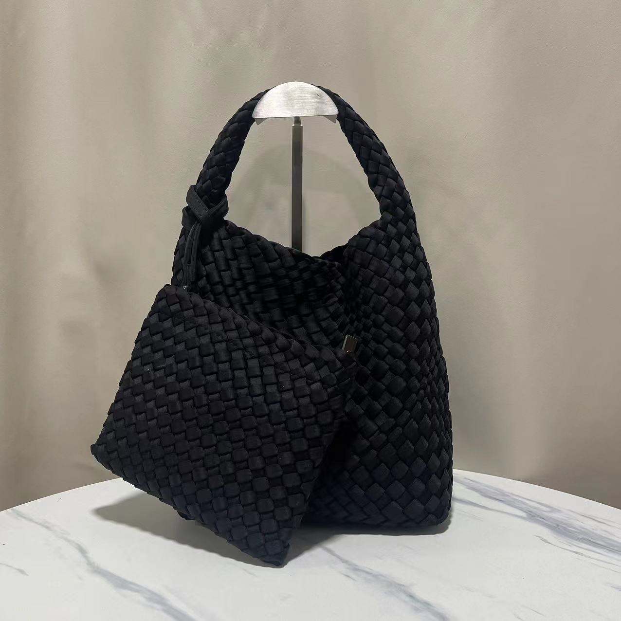 Women's High-grade Nylon Hand-woven Underarm Satin Shoulder Bags