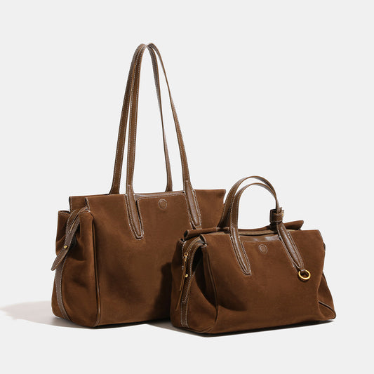 Women's Leather Feel Large Capacity Retro Commuter Tote Bags