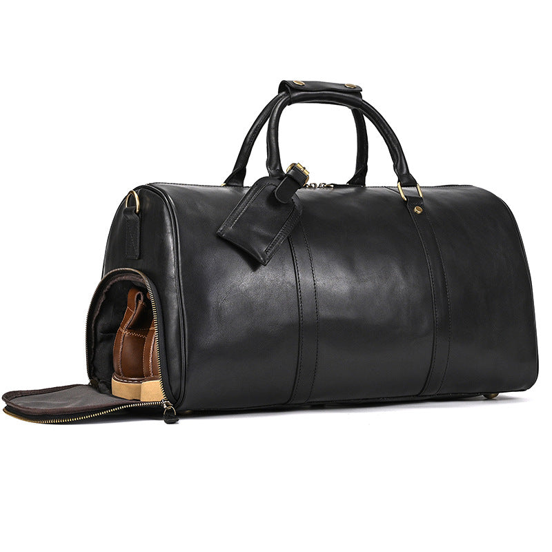 Men's Crazy Horse Leather Fitness With Shoe Luggage