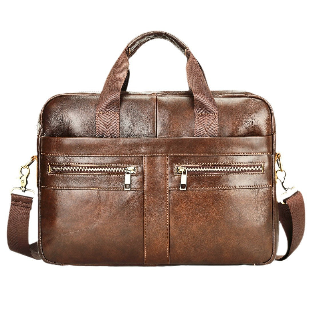 Men's Top Layer Leather Fashion Portable Business Men's Briefcases