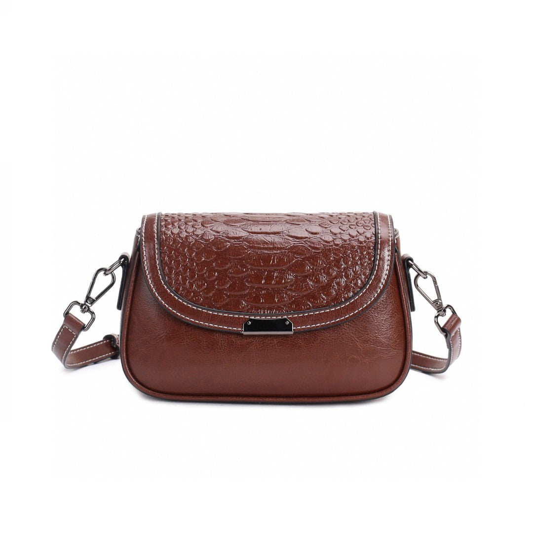Women's Genuine Leather Crocodile Pattern Large Capacity Shoulder Bags