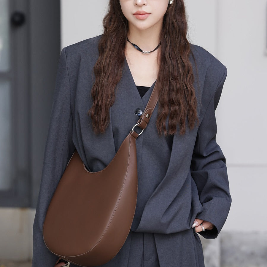 Women's Underarm Genuine Leather Design Selenodont Fashion Tote Bags