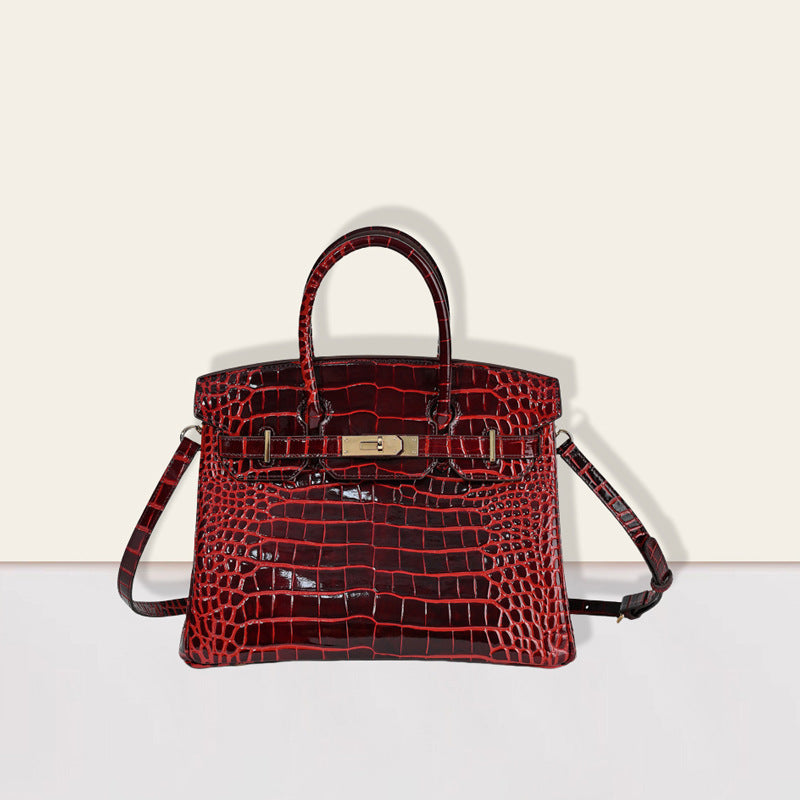 Women's Pattern Genuine Leather High Sense Large Bags