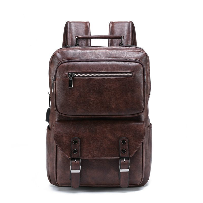 Men's Leather Business Leisure Large Capacity Inch Backpacks