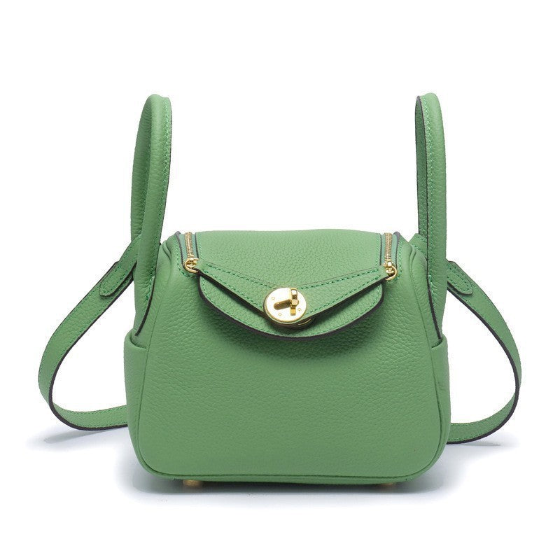 Women's Layer Cowhide Doctor Lindy Medical Box Leather Shoulder Bags