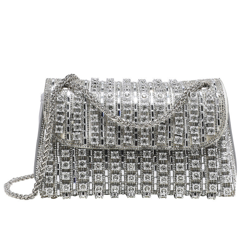Women's Classic Style Rhinestone Chain High-grade Mobile Shoulder Bags